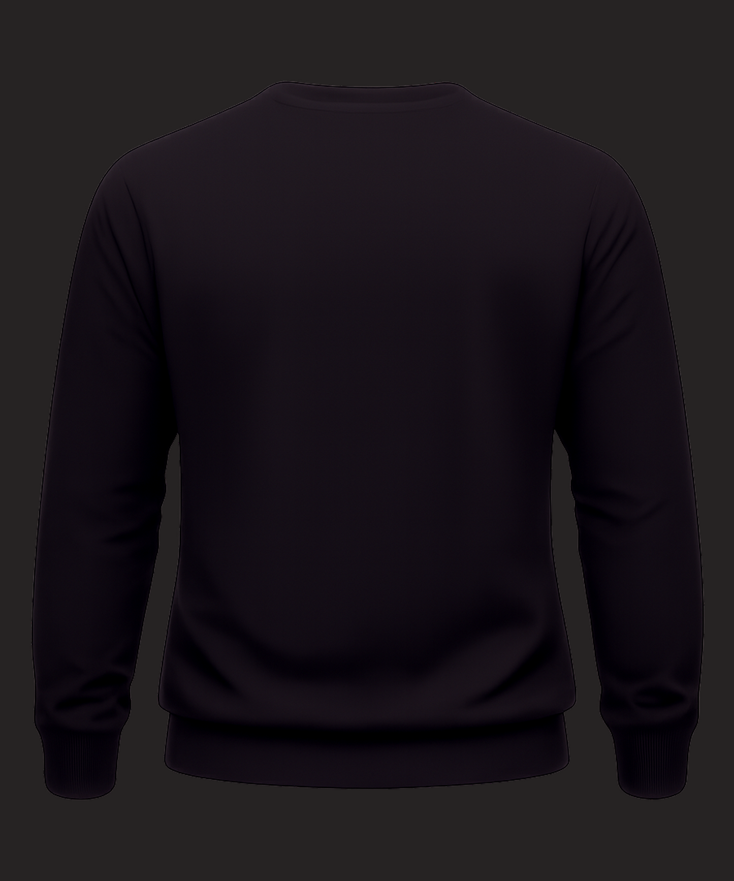 Black sweatshirt on a transparent background