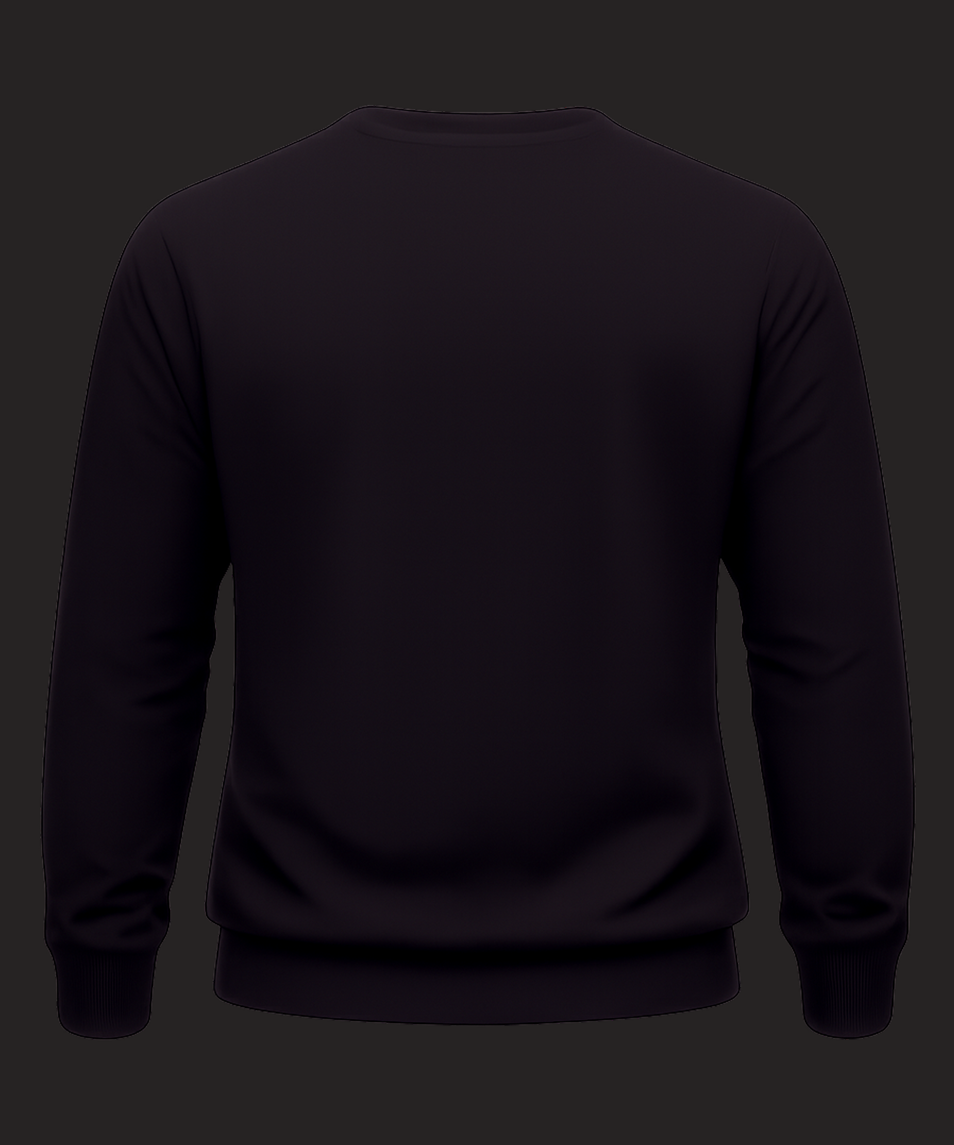Black sweatshirt on a transparent background